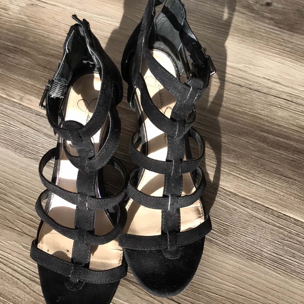 Jessica Simpson Faux suede black wedges